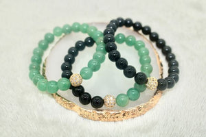 Onyx & Green Aventurine Set